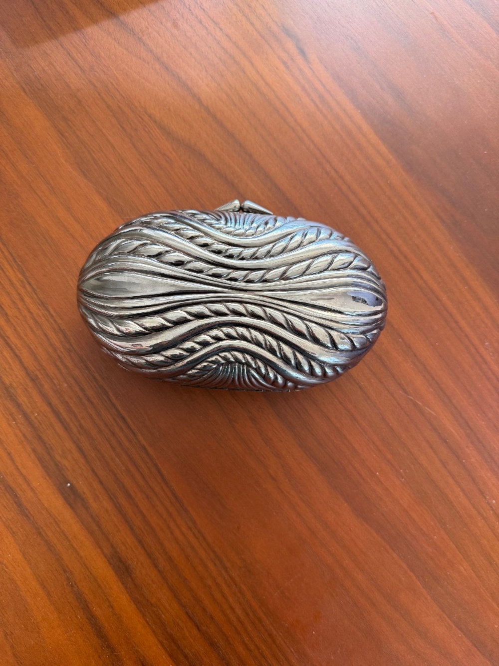 Vintage Saks Fifth Avenue Silver Metal Clutch Bag